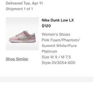 Nike Dunk Low LX Pink and White Sneakers